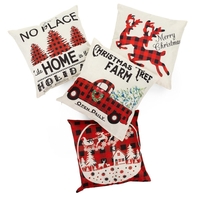 Set 4 fete de perna decorative, 40x40 cm, motive de Craciun, alb rosu