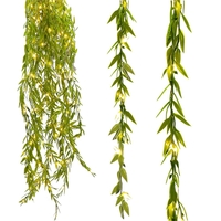 Ghirlanda luminoasa tip perdea de frunze artificiale, 285x105cm, 200 LED-uri, alb cald