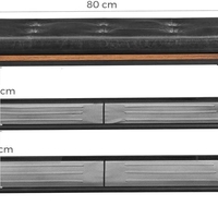 VASAGLE Banca pentru hol, cu raft suport de pantofi, sezut captusit imitatie piele, design industrial, 30x80x48cm, negru cu maro