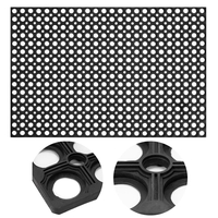Covor de cauciuc perforat pentru intrare, PVC antiderapant, 60x90 cm, negru