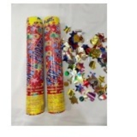 Tun de Confetti, Flippy, Party Popper, 60x5 cm, Model Stelute, Inimioare, Paiete, Lucioase, 3 cm Diametru, Multicolor