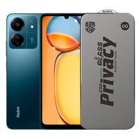 Folie de Protectie pentru Xiaomi Redmi 13C, Vafy, Sticla Securizata ESD Antistatica, Super-X Privacy OG, Margini Negre, 0.30 mm, Transparent Inchis