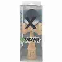 Kendama X Originala, Profesionala, Flippy, din Lemn, Rubber Grip, 18 cm, Alb/Negru