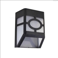 Set 4 Lampi Solare Led pentru Gradina, Flippy, Model Geometric, 11.8 x 8.6 x 5 cm, Buton On-Off, Lumina Multicolora, Negru/Alb