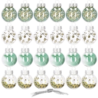 Set globuri de Craciun Inedit, 24 bucati, 5cm, transparente si verde