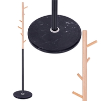 Cuier tip pom din metal Sersimo, 6 agatatoare, 180cm, negru maro
