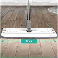 Set de curatenie Flippy, mop si galeata, galeata 5.7 l, 4 rezerve microfibra incluse, design modern, pentru interior, material plastic, peri sintetici, plat, cu storcere, alb