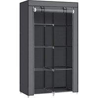 SONGMICS Garderoba pentru depozitarea hainelor, din material textil, design personalizabil, 45x88x168 cm, gri