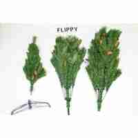 Brad artificial de Craciun, Decorat cu conuri de pin, pentru interior/exterior, inaltime 180 cm, 659 ramuri, Flippy, verde, suport metalic inclus