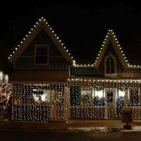 Instalatie Craciun, Tip Perdea, IP44, 4 m x 1 m, 240 LED-uri, Alb rece, 8 jocuri de lumini, Transformator cu telecomanda, Interconectabila, Prelungitor 5 m inclus, Fir transparent, Interior/ Exterior, Vafy