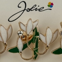 Set 12 Brose Martisor Primavara, Jolie, Model Buchet Ghiocei cu Piatra