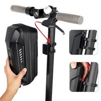 Borseta pentru bicicleta/trotineta Flippy, spatiu de depozitare, antisoc, waterproof, cu fermoar, 3L, material carbon si plastic dur, pentru trotineta electrica scuter, bicicleta, negru