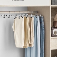 SONGMICS Set de 20 de umerase pantaloni din metal, cu cleme reglabile, carlige rotative 360°, 31 cm, argintiu
