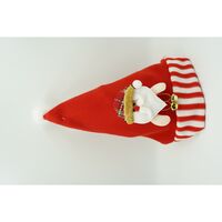 Caciulita de Mos Craciun, Flippy,cu ornament de Mos Craciun, rosie, marime universala, material textil