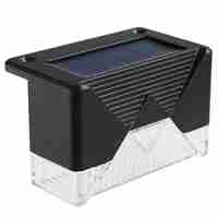 Set 4 Aplice Solare, Flippy, Lumina LED-uri, IP65, din ABS+PC, 8-10 h Iluminare, Baterie 1.2 V 600 mAh, Montare pe Trepte/Borduri, Lumina Alb Cald, 7.9 x 5 cm, Negru