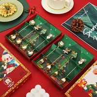 Set 4 Lingurite, Flippy, Tema Craciun, Model Carry The Merry, 4 Modele, din Otel Inoxidabil, 19.5 x 16 x 2 cm, Multicolor