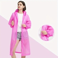Pelerina de Ploaie, Flippy, pentru Adulti 150-180 cm, din EVA, Impermeabila, Rezistenta la Vant, Inchidere cu Capse, 140 g, Roz
