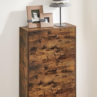 VASAGLE Dulap pantofi cu 3 usi rabatabile, din lemn, pentru 12-18 perechi, 60x24x120cm, maro rustic