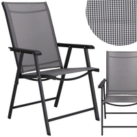 Scaun de gradina metalic, pliabil, 95x57x66cm, maxim 150kg, gri