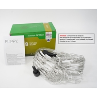 Sectiune Instalatie de Craciun Vafy, Tip Plasa, 120 LED-uri, 1.5 x 1.5 m, 8 jocuri de lumini, Interconectabila, Fir transparent, Albastru