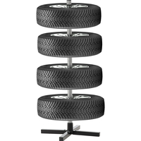 Suport depozitare anvelope 4 roti, cadru metalic, 45x45x105 cm, capacitate 100 kg, negru