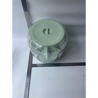 Dozator de cereale Flippy, rotativ 360, 6 compartimente, capacitate 6 L, rezistent la umezeala, inchidere etansa, verde deschis