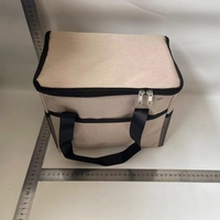 Geanta Termica Flippy pentru Pranz, Compartimente Telefon si Tacamuri, Multifunctionala, Impermeabila, 24x18x21 cm, Crem