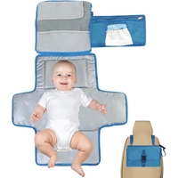Geanta Multifunctionala, Vafy, Tip Aleza de Schimbat Scutece, Impermeabila, din Panza Oxford, cu Buzunare, Usor de Agatat, 30 x 20 cm, Albastru