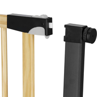 Poarta de siguranta Safety Gate pentru scari, ajustabila, din lemn cu structura otel, 75-82cm, negru maro