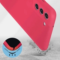 Husa protectie Vafy pentru Samsung S21 FE Liquid Silicone Fuchsia/Roz
