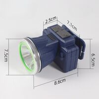 Lanterna LED de Montat pe Cap, Vafy, cu Raza Lunga de Zoom, Reincarcabila USB, Far Telescopic, Rezistent la Apa, Reglabil, pentru Pescuit in Aer Liber, Camping, Lumina Puternica, Lanterna, 8.6x7.5x6.5cm, Albastru