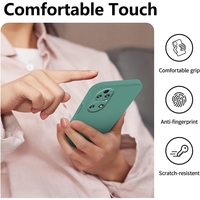Husa de Protectie, Vafy, pentru Huawei P60 Pro, Liquid Silicone, cu Microfibra pe Interior, Protectie Antisoc, Compatibil Incarcare Wireless, Verde
