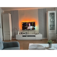 Riflaj MDF decorativ LDA PREMIUM de tip Panou Acustic, Alb Mat, 260x40 cm