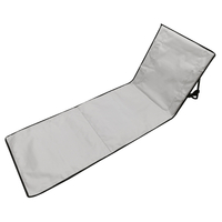 Sezlong de plaja pliabil, spatar cu cadru metalic, reglabil, 150x47 cm, gri