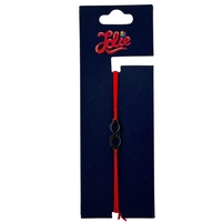 Martisor Bratara din Inox pentru Copii, Jolie, Textil si Inox, Snur Rosu, Model Infinit Inimioara, Argintiu