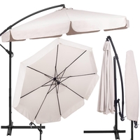 Umbrela de gradina cu brat lateral banana, cu husa, 300cm, bej