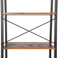 VASAGLE Biblioteca tip scara, cadru otel cu 4 polite din MDF, stil industrial, 56x34x138cm, maro rustic