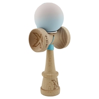 Kendama X Originala, Profesionala, Flippy, Rubber Grip, Cupe Mari KING SIZE V3, Gaura in Baza, Rulment Metalic, din lemn 18 cm, Ata 62/65 cm, Gradient Lila/Turcoaz
