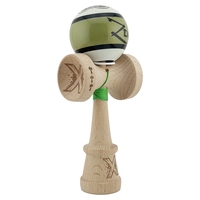 Kendama X Zen Series Originala, Profesionala, Flippy, Cupe Mari KING SIZE V3, Super Sticky, Gaura in Baza, Rulment Metalic, din lemn 18 cm, Ata 62/65 cm, Verde