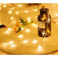 Instalatie Craciun, 6 metri, 40 LED-uri cu Ornament tip Stea, Alb Cald, telecomanda 8 functii, USB, fir cupru, liniar, interior/exterior, Vafy