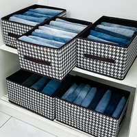 Cutie De Depozitare, Flippy, Pentru Haine, Lenjerie, Sosete Si Sutiene, Material Textil, 7 Compartimente, 44x30x20 cm, Culoare Alb-Negru