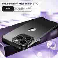 Husa Metalica Edgeless Compatibila cu iPhone 16 Plus, Vafy, Protectie pentru Colturi si Camera, Aliaj Aluminiu, Antisoc, Antizgariere, Negru