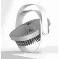 Mini ventilator pentru birou cu usb, Vafy, rotire 360 grade, 3 viteze, 1500 mA, 13.5 x 12,8, Alb