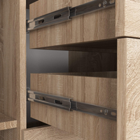 Comoda cu 4 sertare si 2 usi, PAL laminat, 110x35x80 cm, stejar sonoma