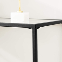 VASAGLE Masa de intrare, blat din sticla securizata, cadru din metal, pentru sufragerie, 100x35x80cm, negru