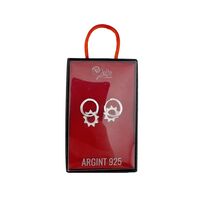 Cercei din Argint 925, Jolie Silver, pentru Dama, Model Soare cu Cristale, 2.55 g, Design Elegant si Romantic, Argintiu