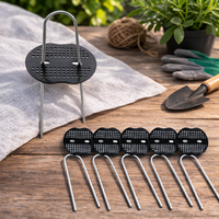 Set 6 cuie cu suport pentru fixare folie de agrotextil sau geotextil, 25 cm
