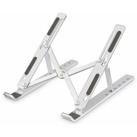 Suport pentru Laptop, Flippy, Suport Portabil Pliabil, Universal Reglabil Suspendat pentru Tableta, din Aliaj si ABS, 100-160 mm, 26 x 19 x 16 cm, Silver Gray