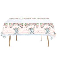Fata de Masa, Flippy, din Plastic, Imprimeu Elefanti, 180 x 108 cm, Roz