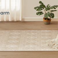 SONGMICS Covor decorativ antiderapant, stil boho, lavabil la masina, 80×150 cm, bej cappuccino